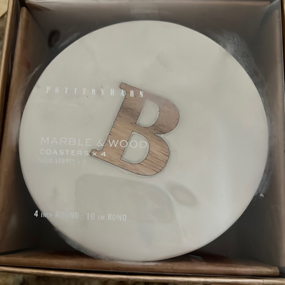 Set of 4 Pottery Barn “B” coasters